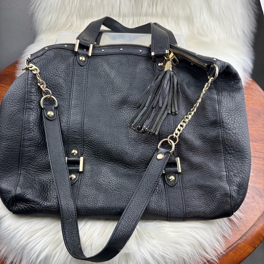 Juicy Couture Black Shoulder Bag with Tassel Detailing